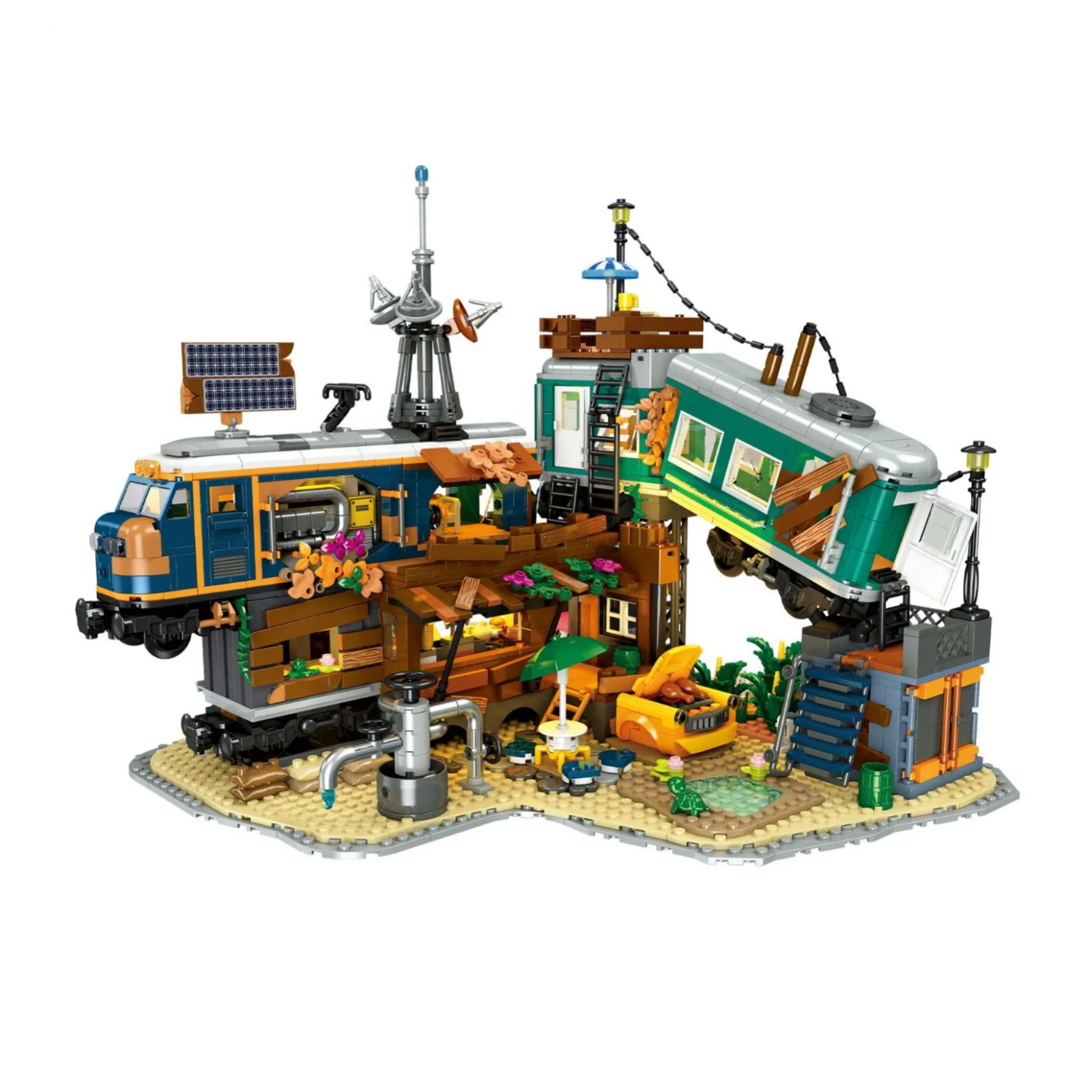 JIESTAR 59167 - Train Park Modular Buildings | Power Blockz