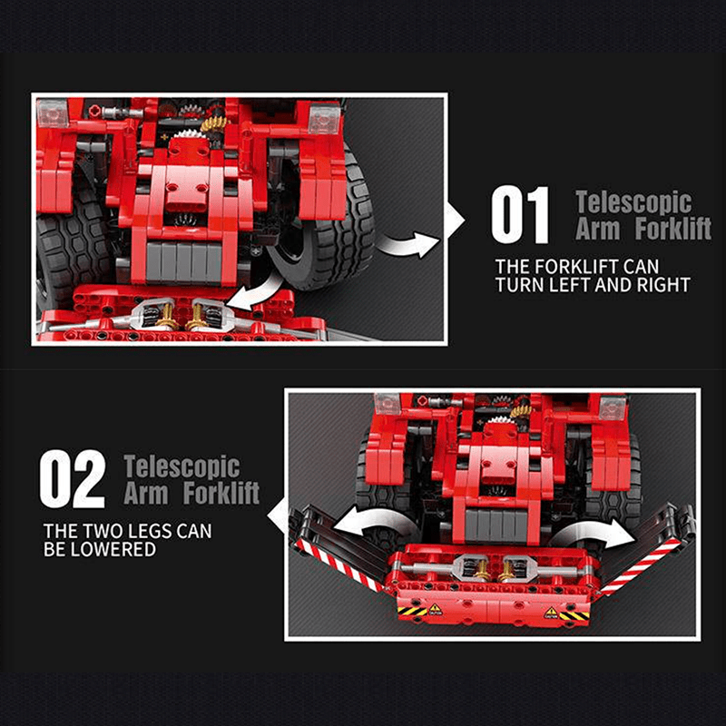 Reobrix 22020 - Telescopic Arm Forklift - vue 5 | Power Blockz