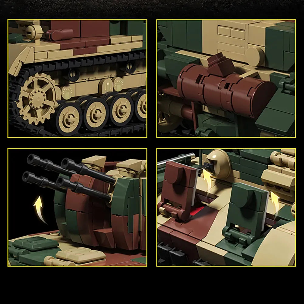 12GO 97031 - Wirbelwind Flakpanzer IV Tank - vue 7 | Power Blockz