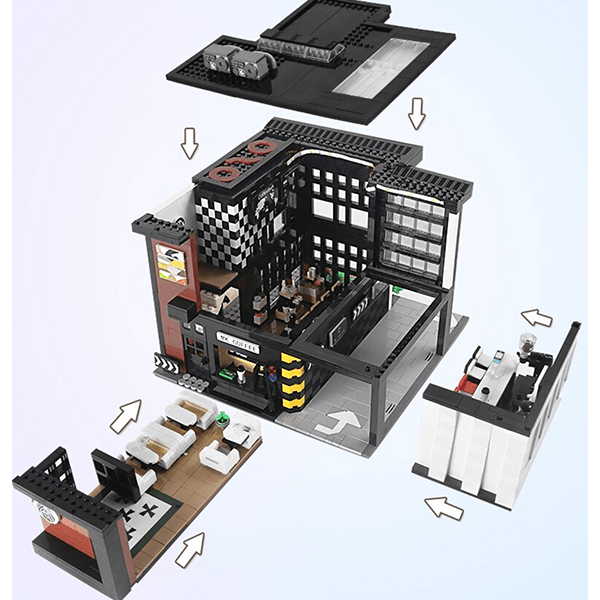 Mould King 16036 - European Modern Cafe - vue 7 | Power Blockz