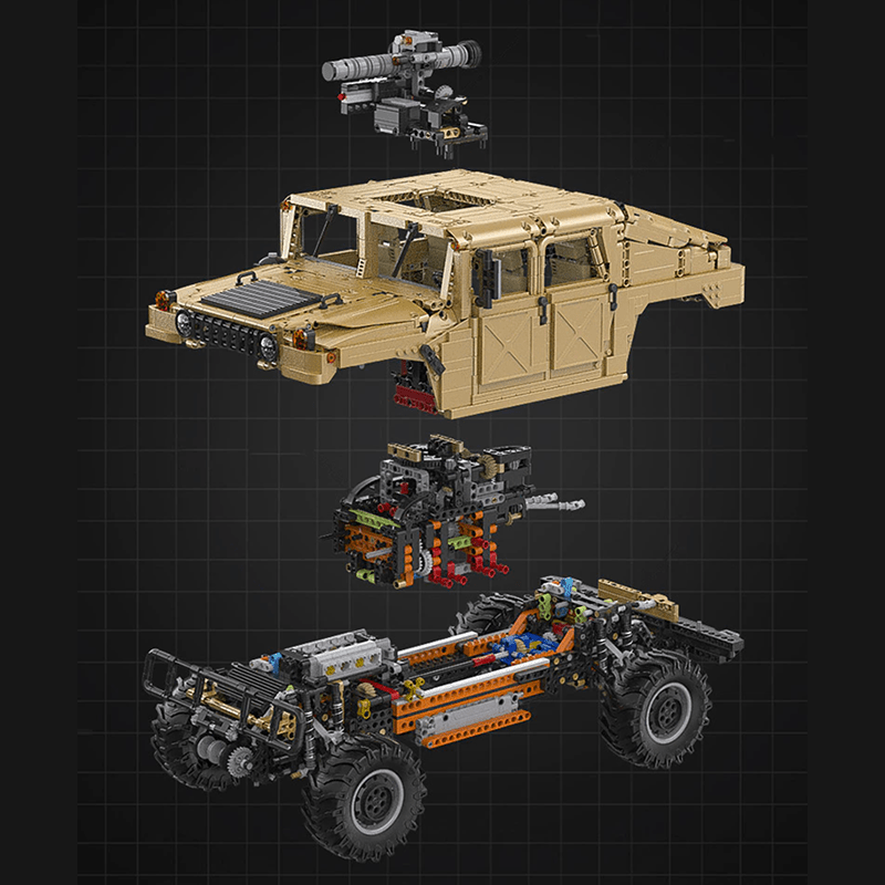 CaDa C61036 - Static Version - Military Off-Road Humvee Truck - vue 2 | Power Blockz