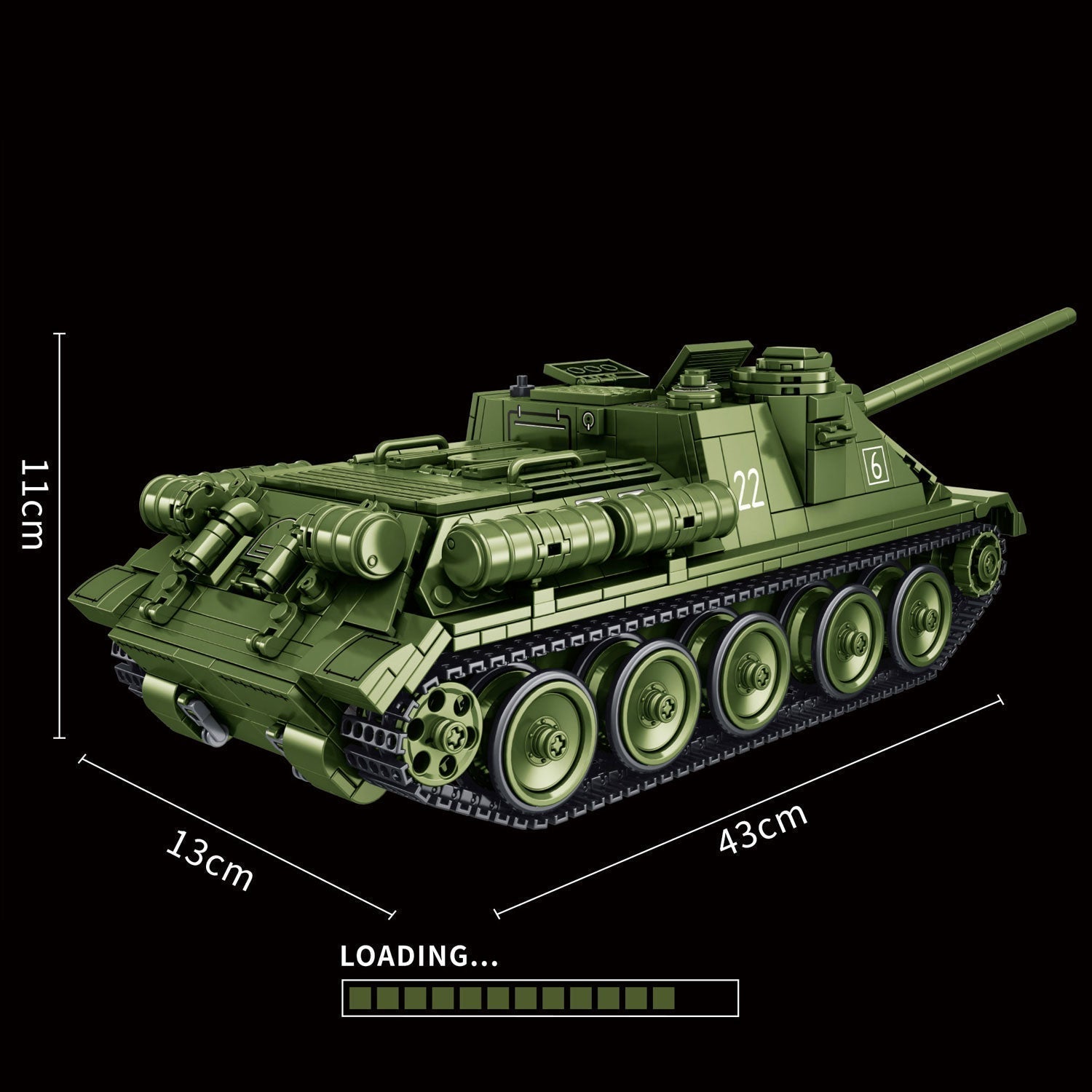 Spebrick 632022 - SU-100 tank - vue 5 | Power Blockz
