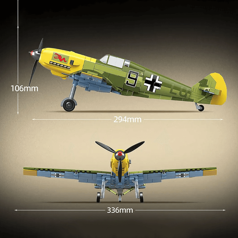 Quanguan 100288 - Messerschmitt Bf109 - vue 5 | Power Blockz