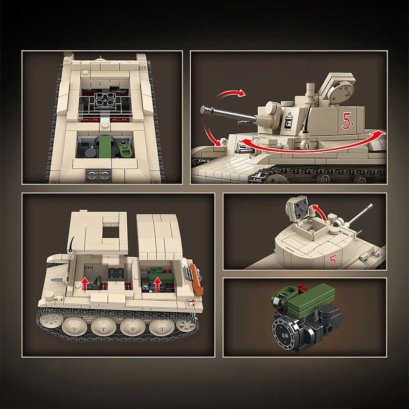 Quanguan 100285 - German 38-T Panzer - vue 6 | Power Blockz