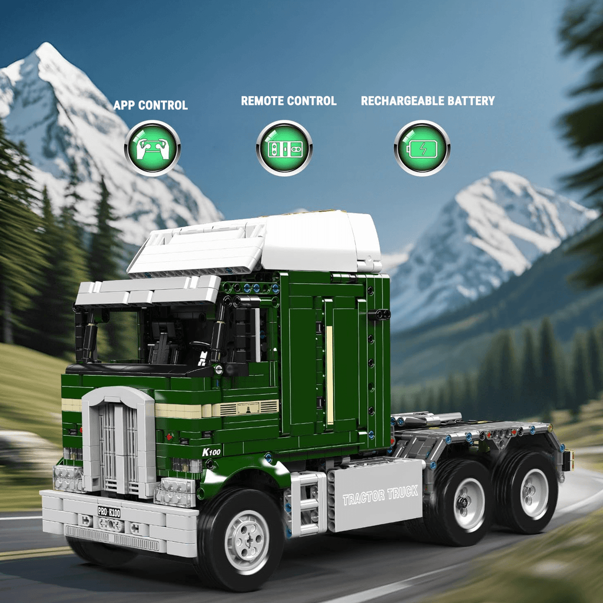 Mould King 13202 - 70s Cabover Truck Remote Control - vue 3 | Power Blockz