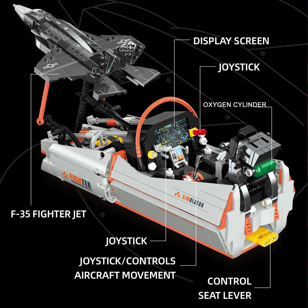 JIESTAR JJ9230 - F35 Fighter Jet Simulator - vue 3 | Power Blockz