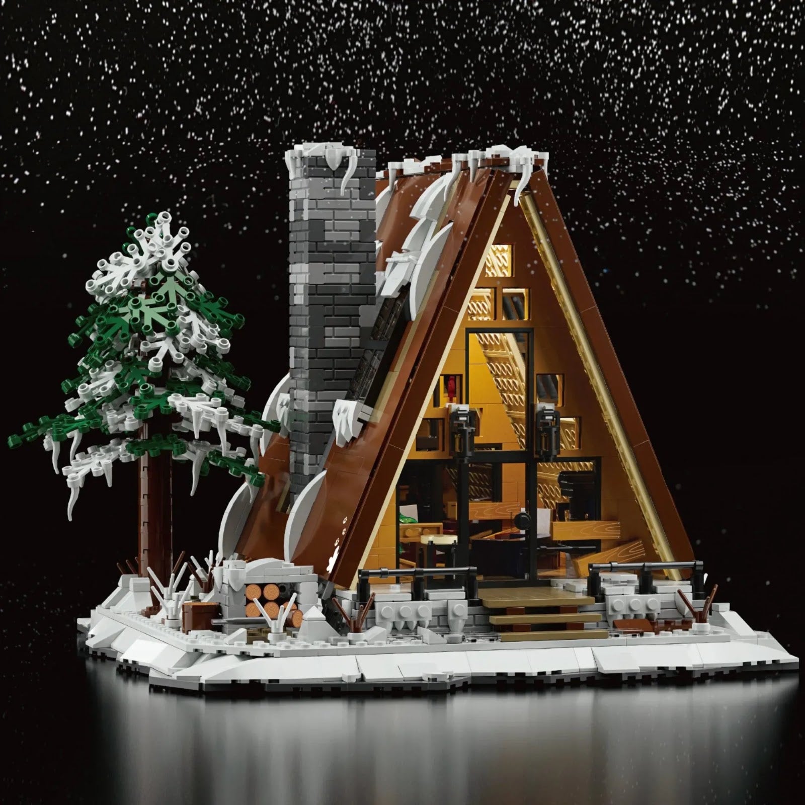 Xbert 66151 - A-Frame Snow Cabin - vue 5 | Power Blockz