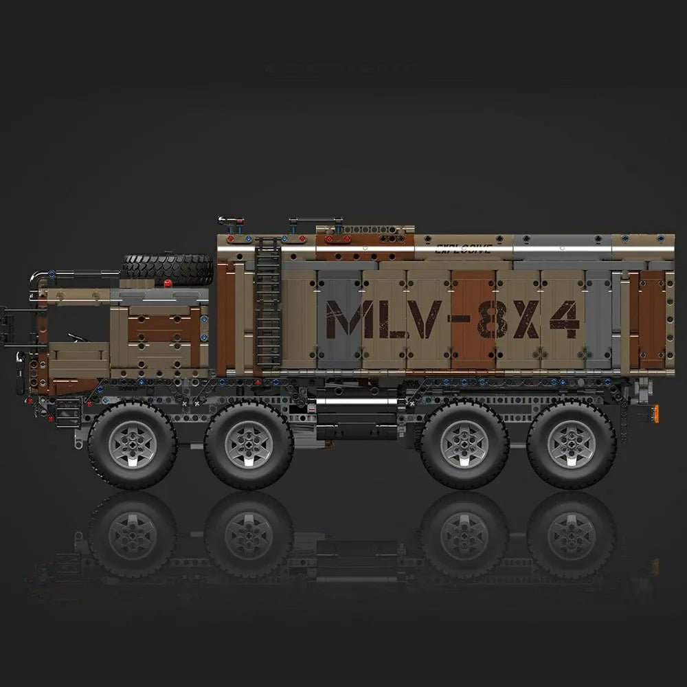 Mould King 20040 - Remote Controlled - Desert Sand Camo - 8x8 Desert Heavy Hauler - vue 2 | Power Blockz