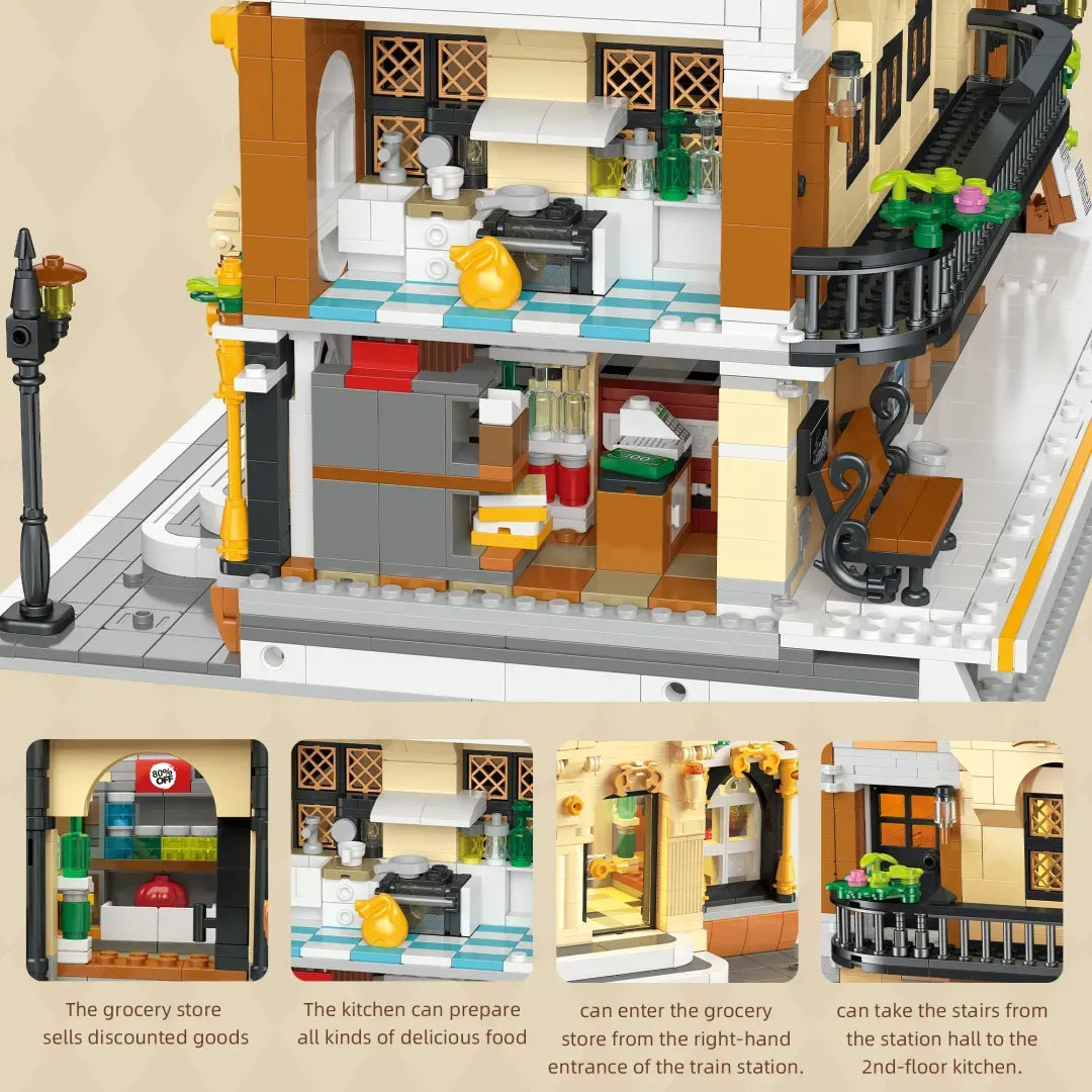 JIESTAR 89140 - The Vintage Steam Train Station - vue 6 | Power Blockz