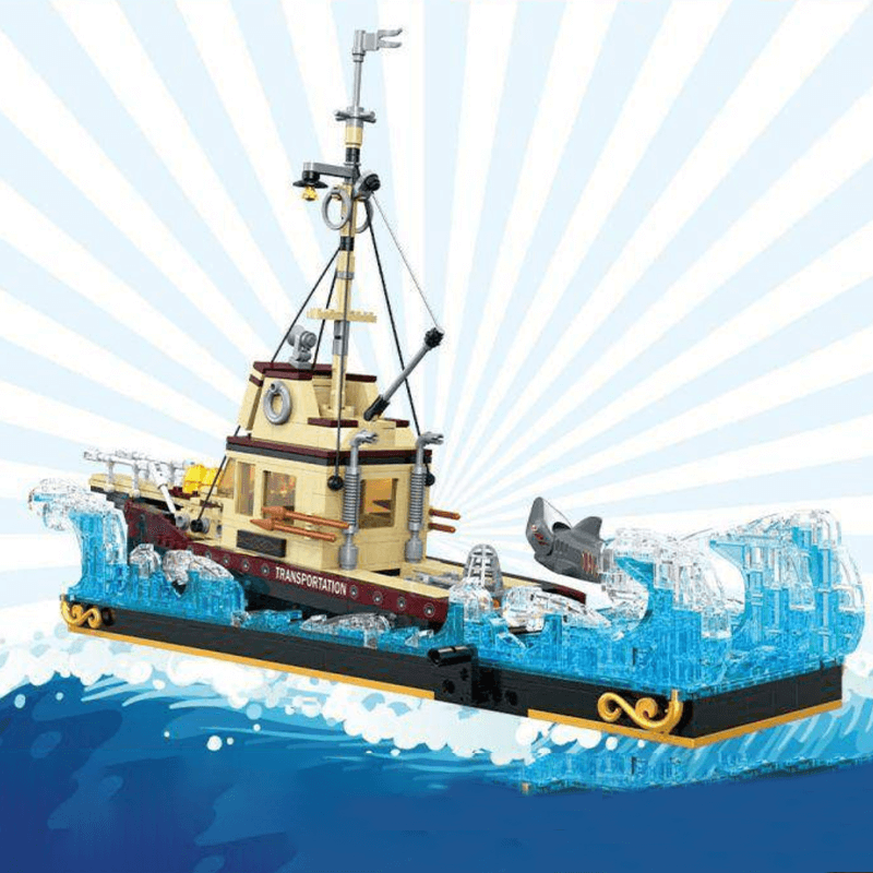 XJD JD026-074 - Ship at Sea Sculpture - vue 3 | Power Blockz