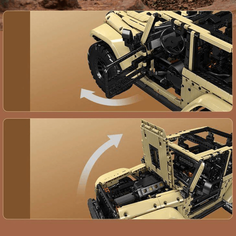 Mould King 13184 - All-Terrain Wrangler Sahara 4x4 - vue 15 | Power Blockz