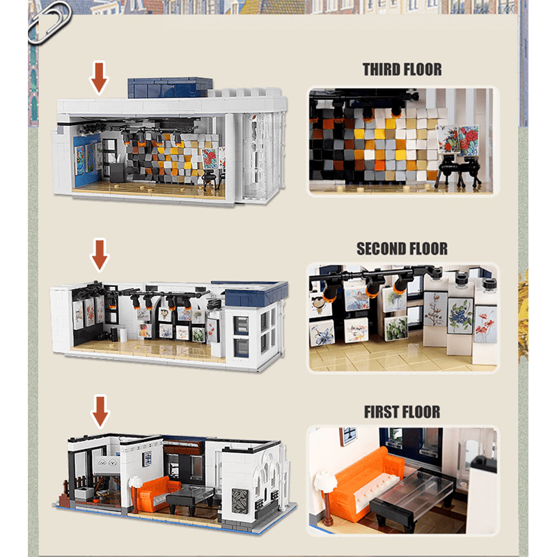 Mould King 16043 - Panoramic Art Gallery - vue 6 | Power Blockz