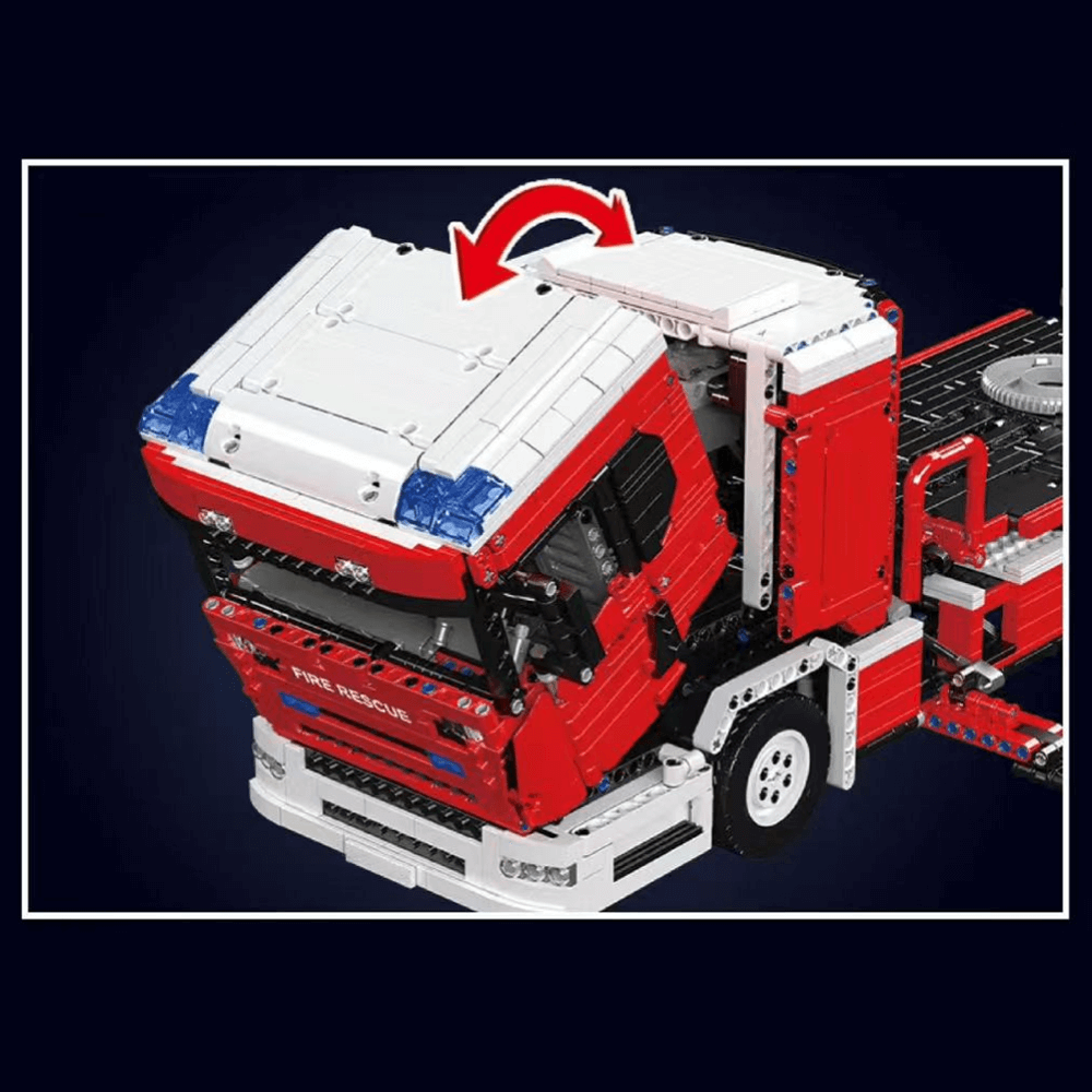 Mould King 17022 - Fire Rescue Ladder Truck - vue 6 | Power Blockz