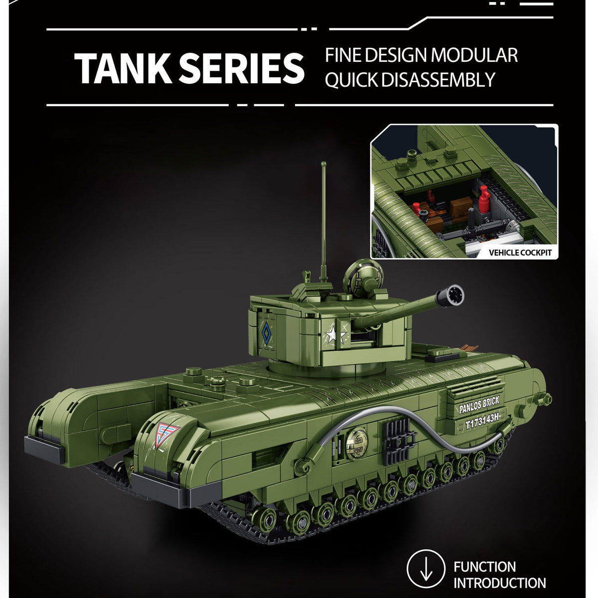 Panlos 632014 - Churchill tank - vue 3 | Power Blockz