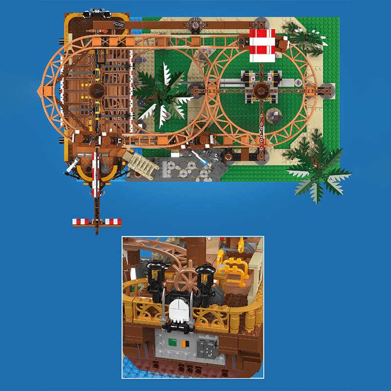 Mould King 11013 - The Pirate Roller Coaster - vue 6 | Power Blockz