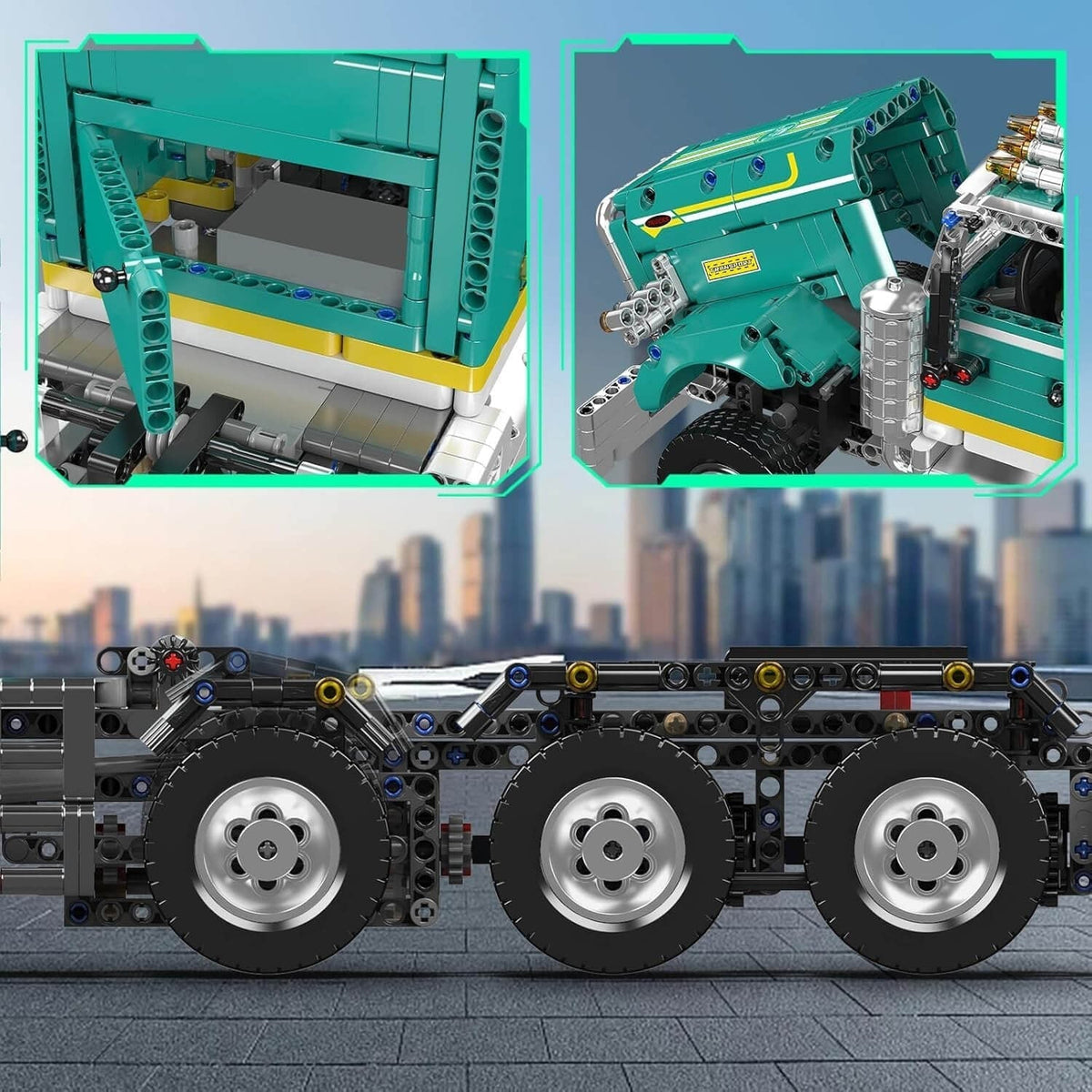Mould King 13201 - Remote Controlled American Truck - vue 10 | Power Blockz