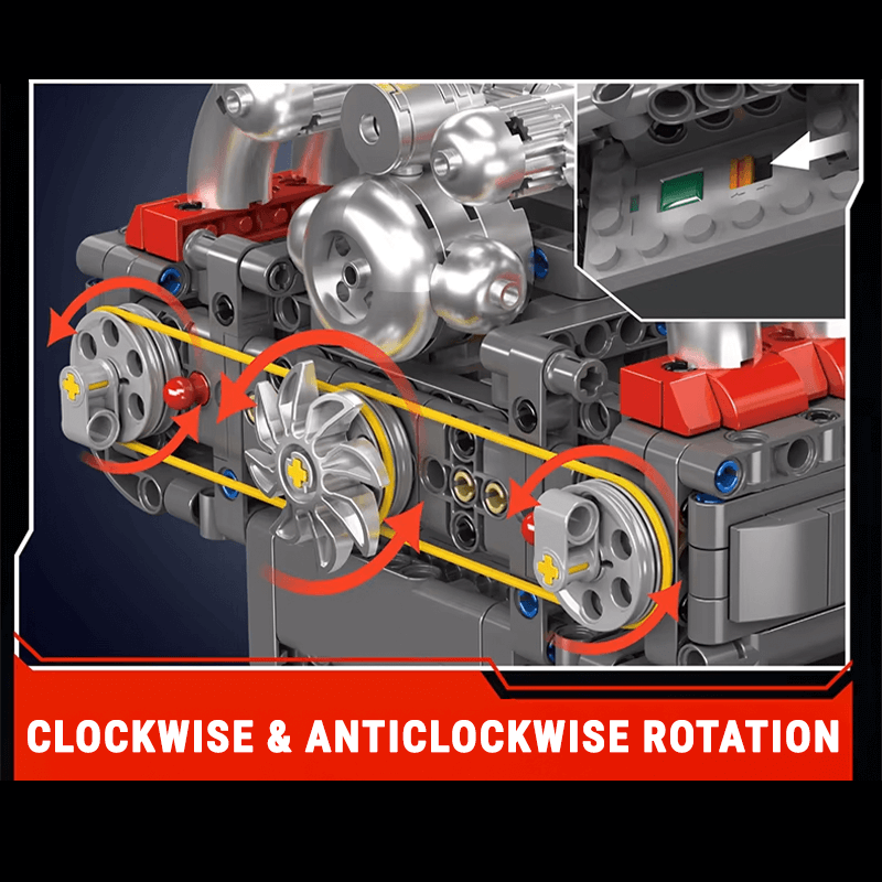 Mould King 10181 - Motorized Flat-6 Boxer Engine - vue 2 | Power Blockz