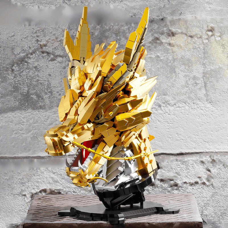 Qizhile 8100 - Gold Edition Dragon Head - vue 2 | Power Blockz