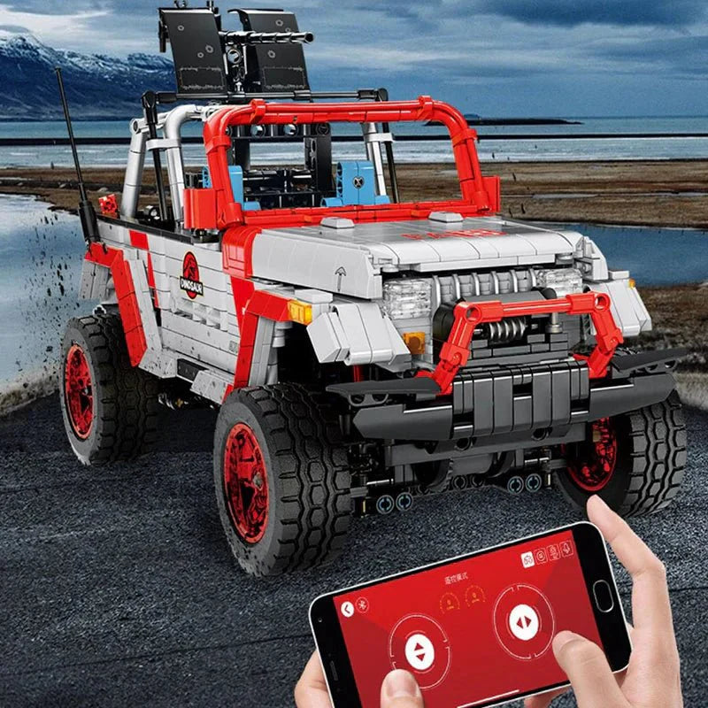 Sembo 701038 - Static Version - Jurassic Dino Expedition Off-Road 4x4 - vue 3 | Power Blockz