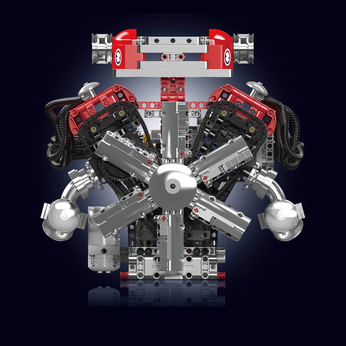 Mould King 10169 - Functional V12 Engine & Gearbox - vue 3 | Power Blockz