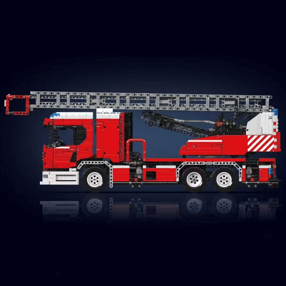 Mould King 17022 - Fire Rescue Ladder Truck - vue 7 | Power Blockz