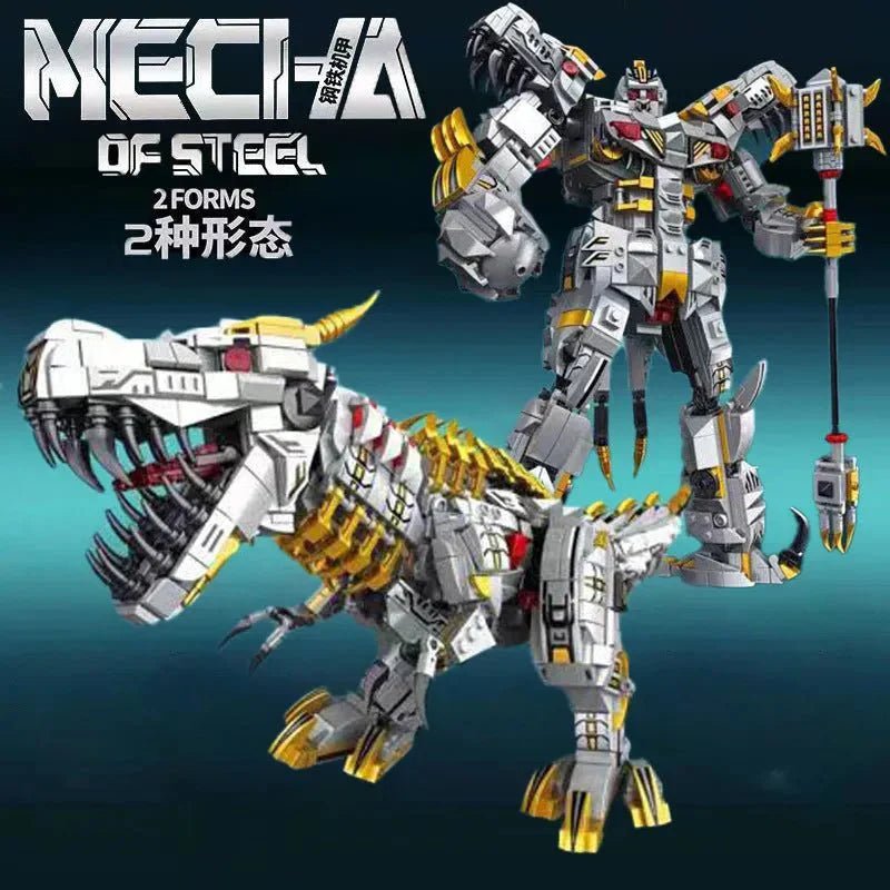 Mecha Iron Grimlock Dinosaur Transformers Bricks Toy | 1376pcs - Mecha Iron Grimlock Dinosaur Transformers Bricks Toy - vue 6 | Power Blockz