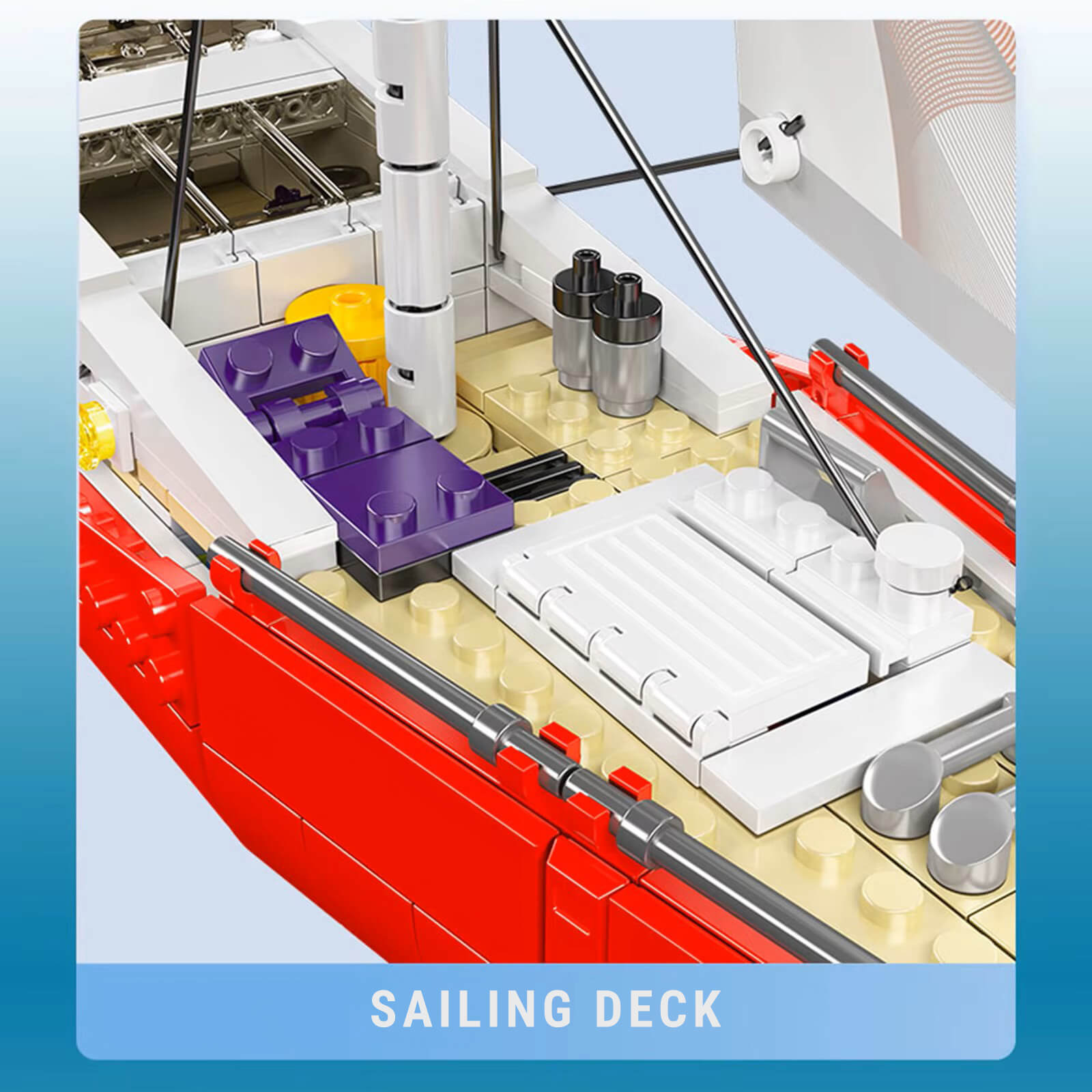 Mould King 10194 - Bluewater Ocean Sailboat - vue 4 | Power Blockz