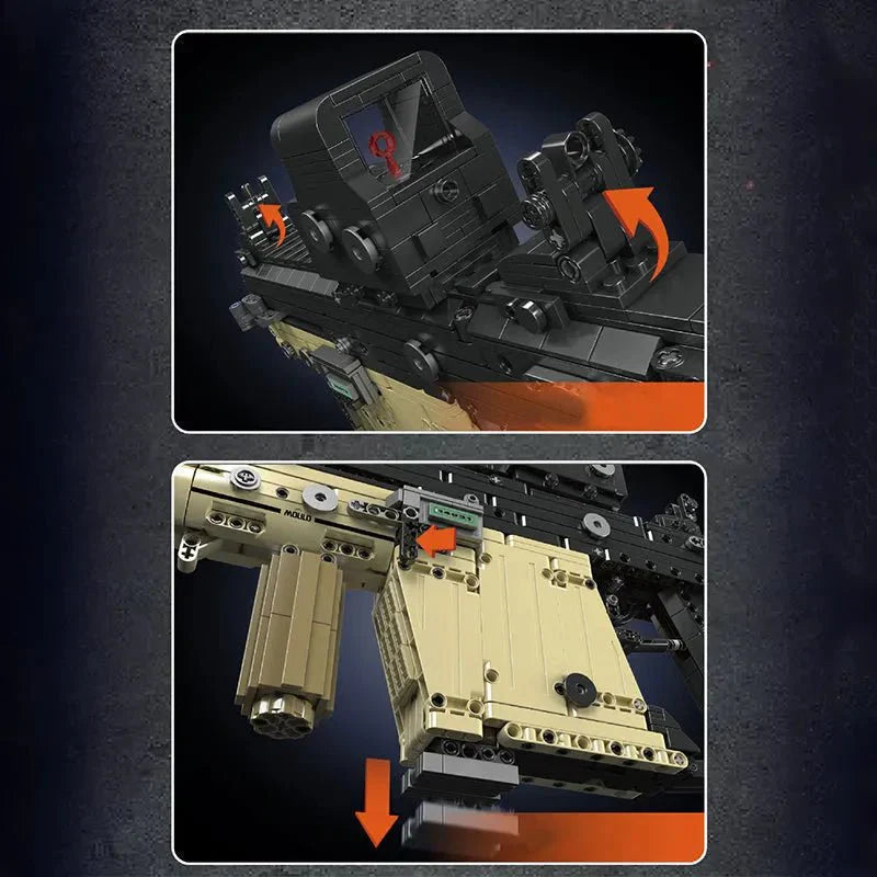 Mould King 14031 - Motorized KRISS Vector SMG - vue 5 | Power Blockz