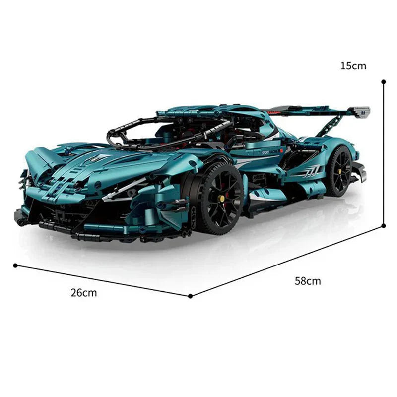 GULY 10612 - Static Version - Blue Track-Only Hypercar - vue 8 | Power Blockz