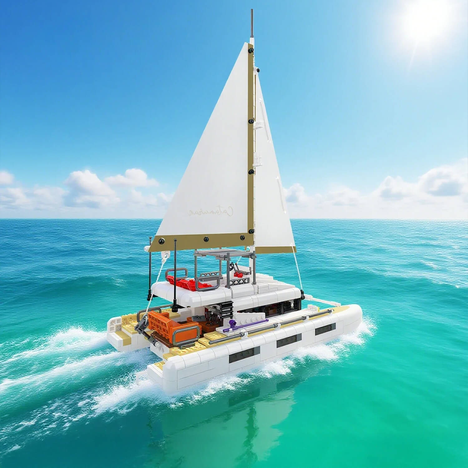 Mould King 10217 - Luxury Catamaran Yacht - vue 2 | Power Blockz