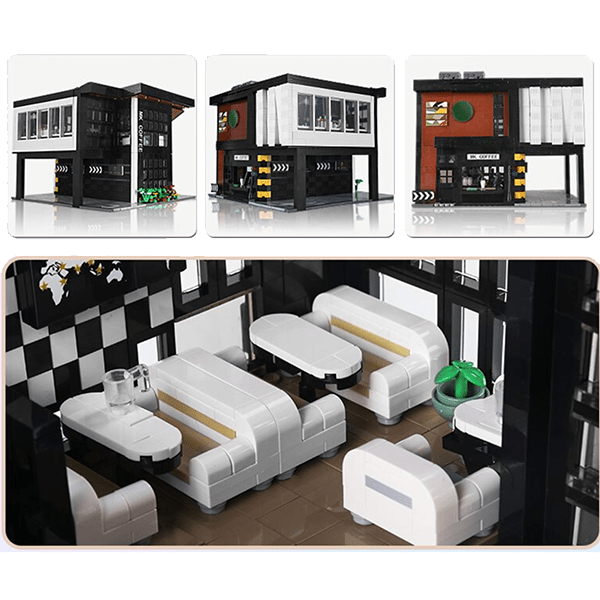 Mould King 16036 - European Modern Cafe - vue 6 | Power Blockz