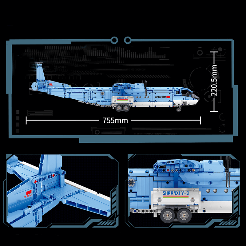 BaKa BK6612 - Y9 Transport Aircraft - vue 4 | Power Blockz