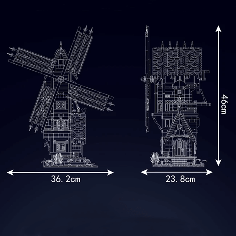 Mould King 10060 - Middle Ages Windmill - vue 9 | Power Blockz