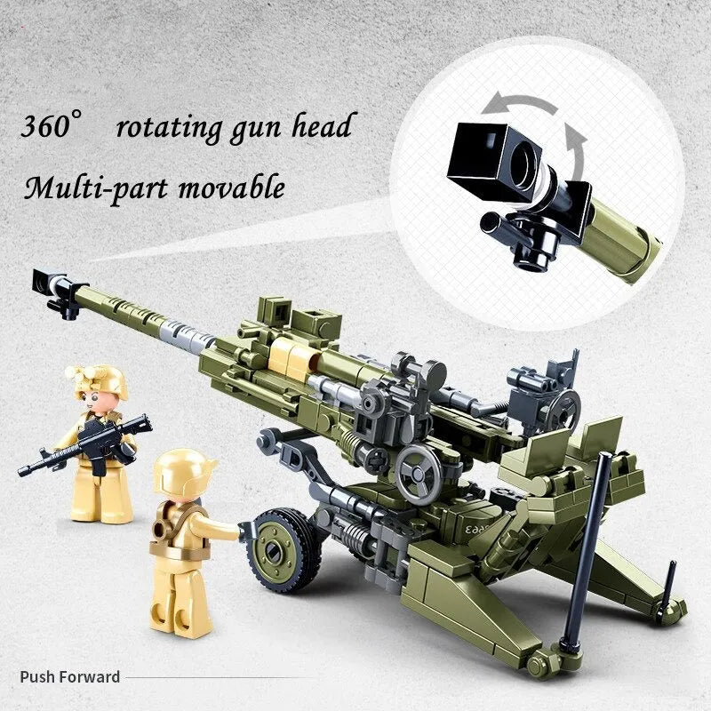 Sluban M38-B0890 - WW2 M777 Light Artillery - vue 4 | Power Blockz