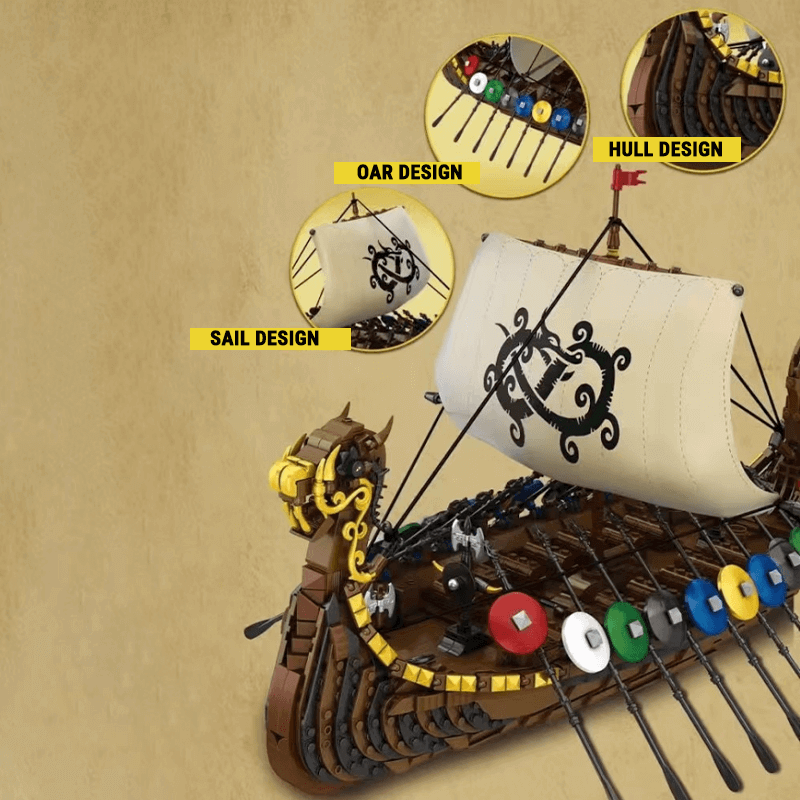 Reobrix 66101 - Legendary Viking Longship - vue 6 | Power Blockz