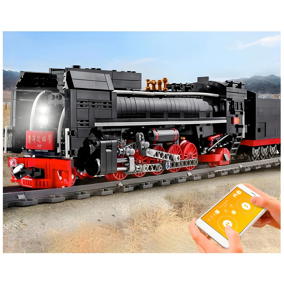 Mould King 12003 - Motorized Steam Train - vue 2 | Power Blockz