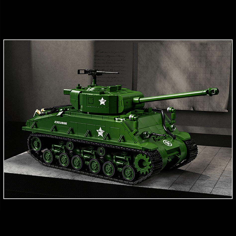 12GO 97010 - M4 Sherman Battle Tank - vue 8 | Power Blockz
