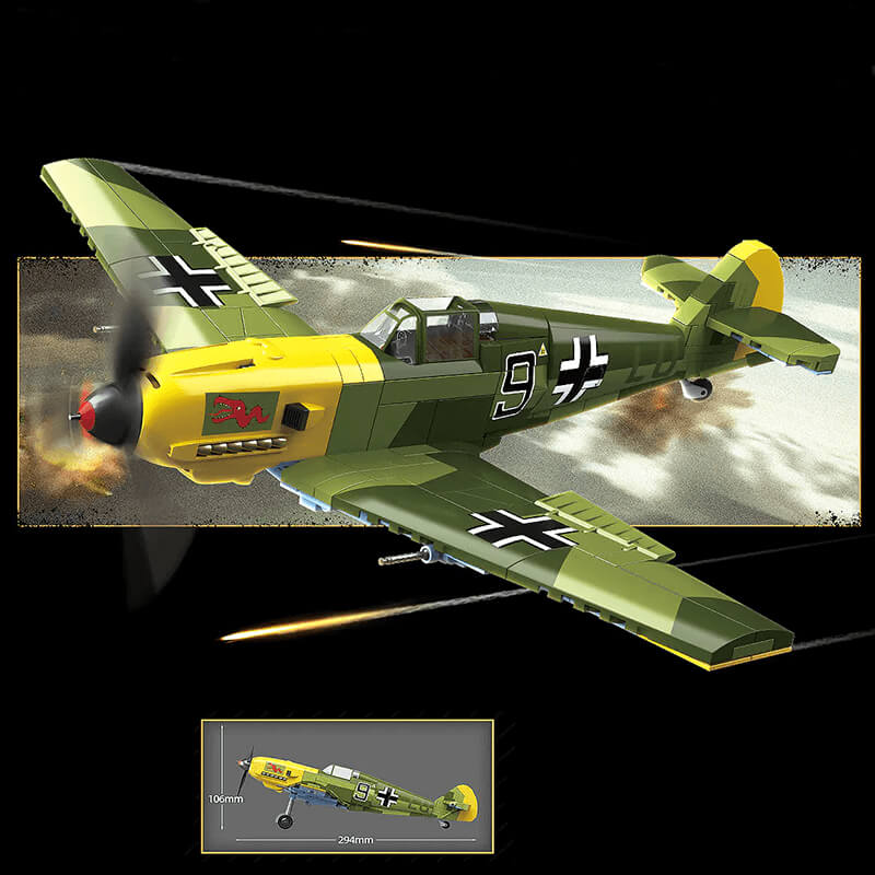Quanguan 100288 - Messerschmitt Bf109 - vue 2 | Power Blockz