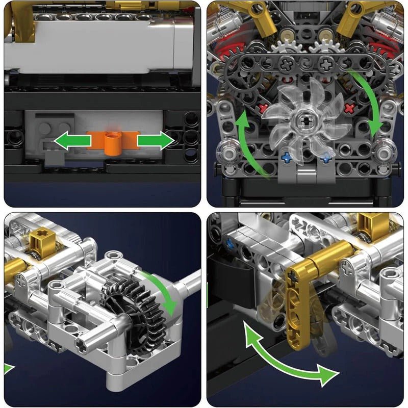 Mould King 10224 - 6.5L V12 N/A Valkyrie Engine Kit - vue 6 | Power Blockz
