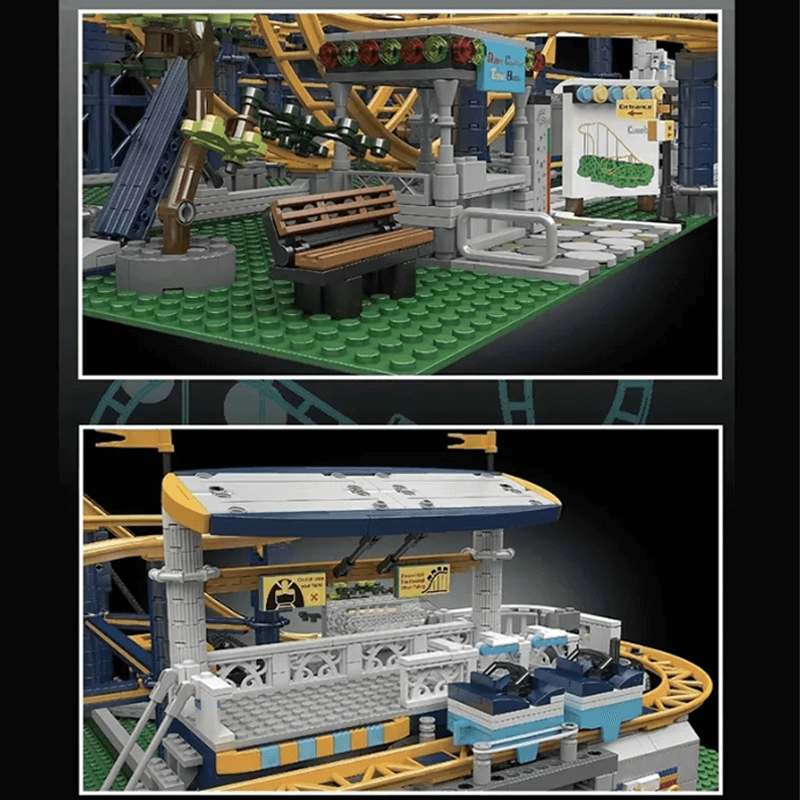 Mould King 11012 - Motorised Looping Roller Coaster - vue 5 | Power Blockz