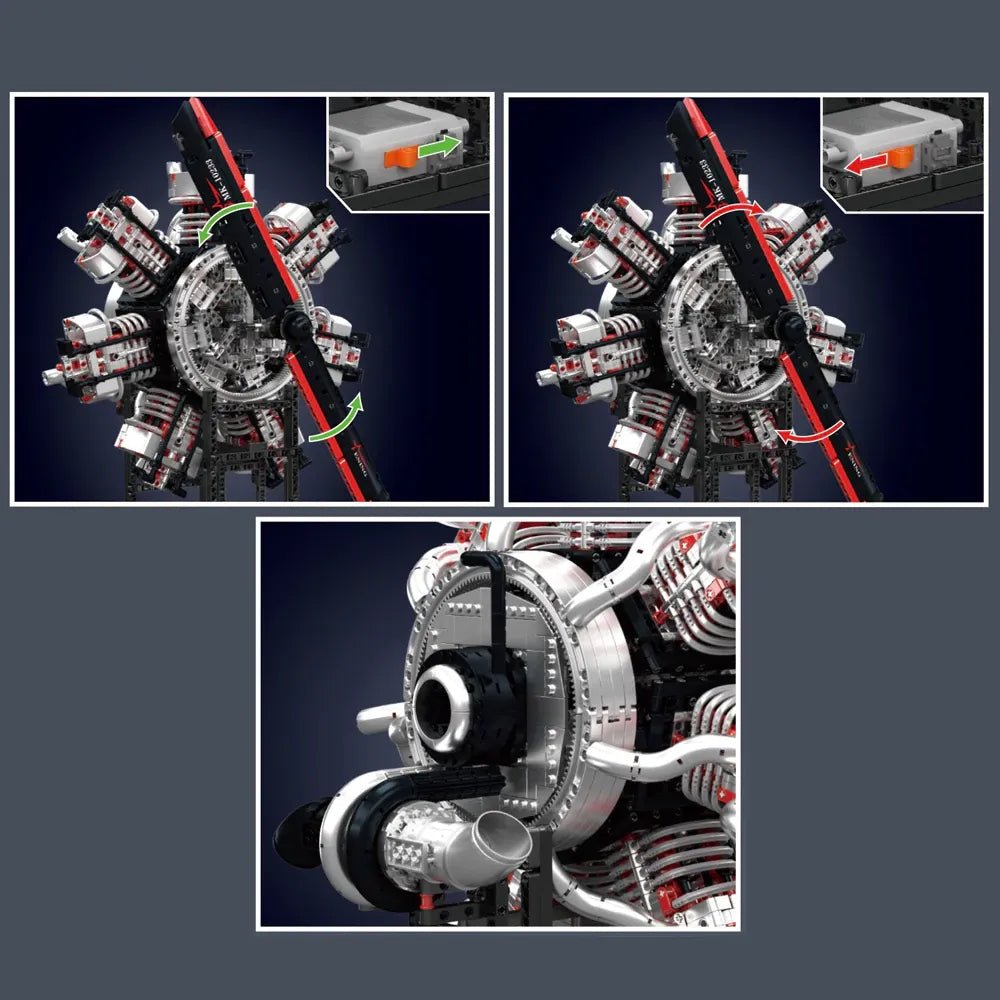 Mould King 10 - Radial Aircraft Engine - vue 5 | Power Blockz