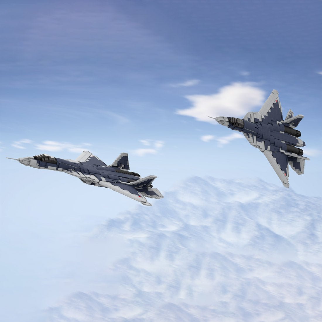 Power Blockz MOC-208186 - Su-57 Combat Aircraft - vue 4 | Power Blockz