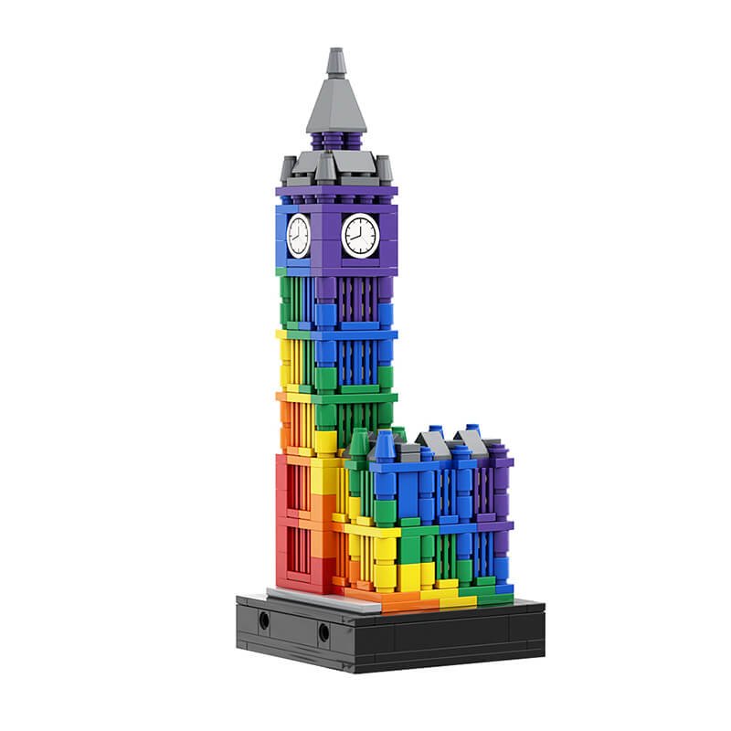 Power Blockz MOC-133916 - Colorful Big Ben II - vue 2 | Power Blockz