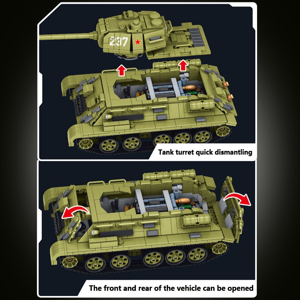 Panlos 632014 - Static Version - T-34 tank - vue 4 | Power Blockz