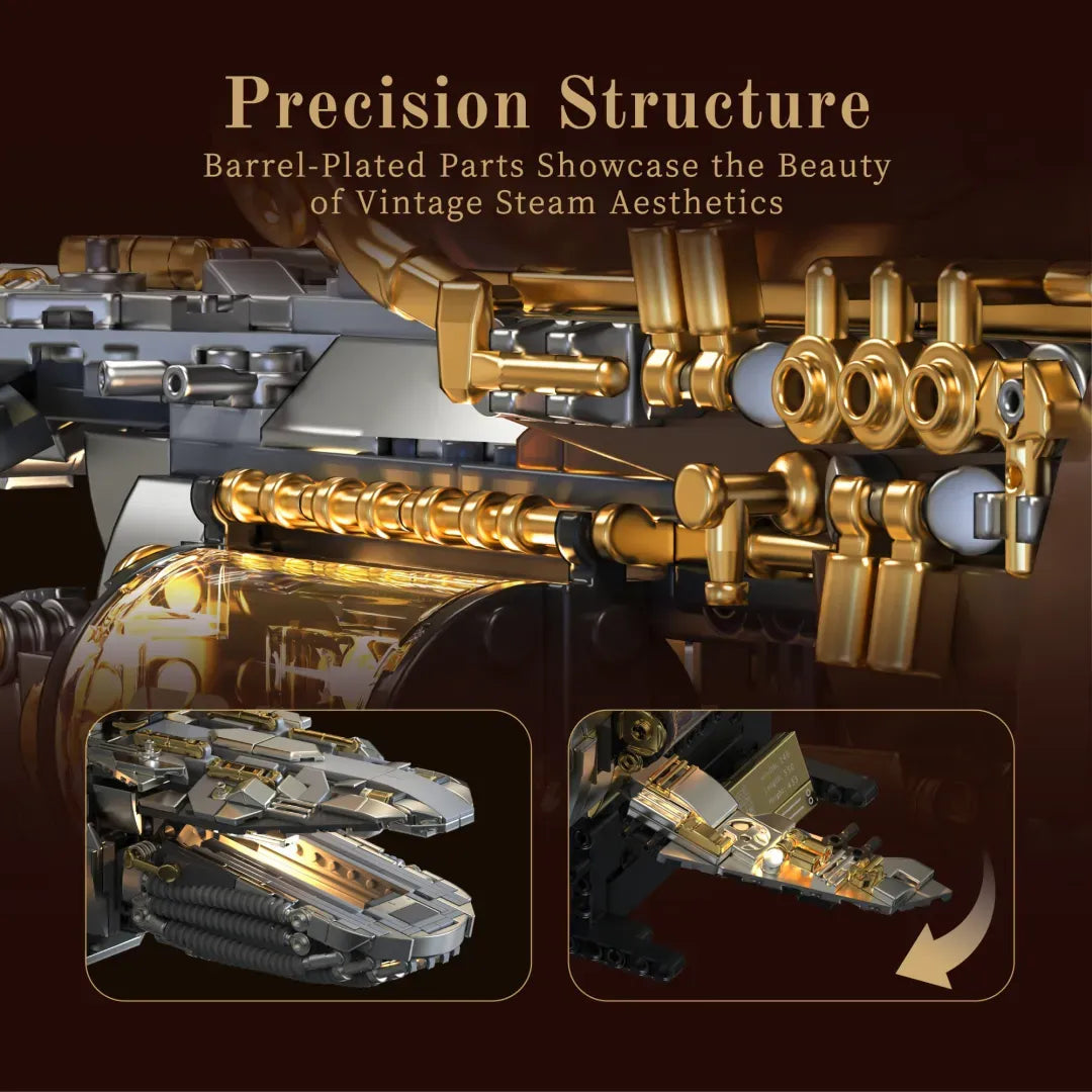 HUIYOYOYI H1002 - The Vintage Steam Whale Ship - vue 2 | Power Blockz