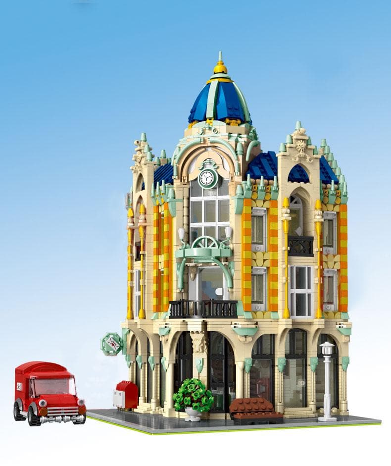 Mould King 16010 - Corner Post Office - vue 9 | Power Blockz