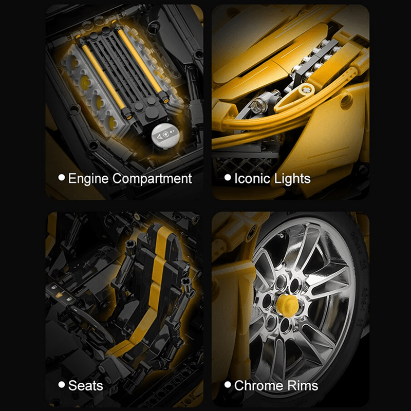 CaDa C61057W - V8 F488 Italian Track Supercar Yellow - vue 14 | Power Blockz