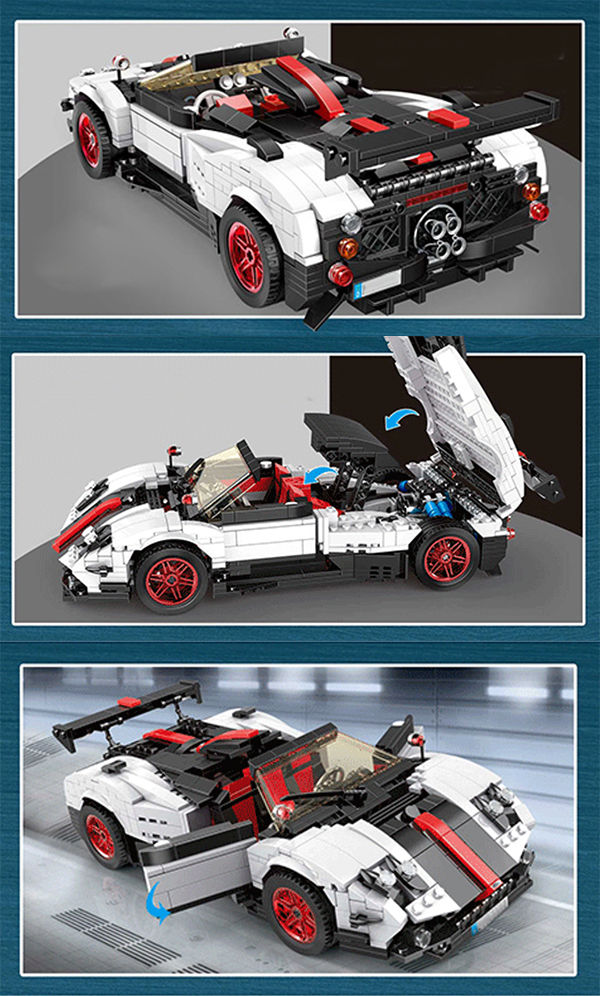 Mould King 13105 - Roadster Zonda Cinque Convertible - vue 2 | Power Blockz
