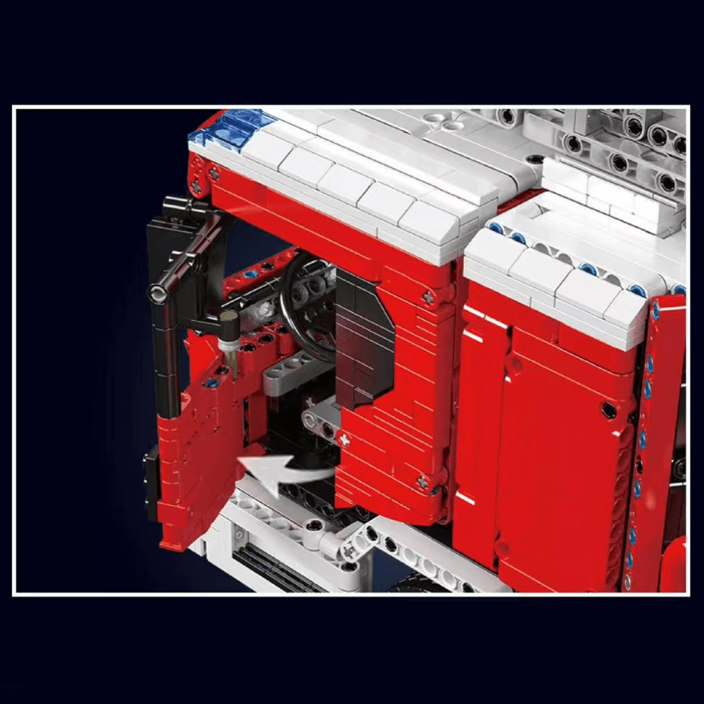 Mould King 17022 - Fire Rescue Ladder Truck - vue 8 | Power Blockz