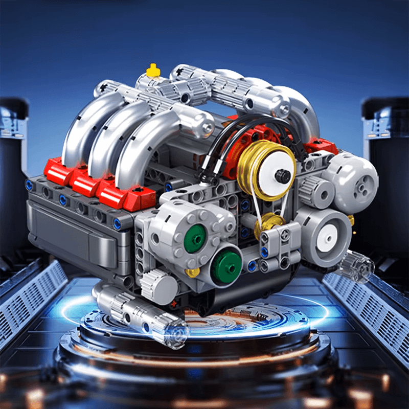 Mould King 10181 - Motorized Flat-6 Boxer Engine - vue 12 | Power Blockz
